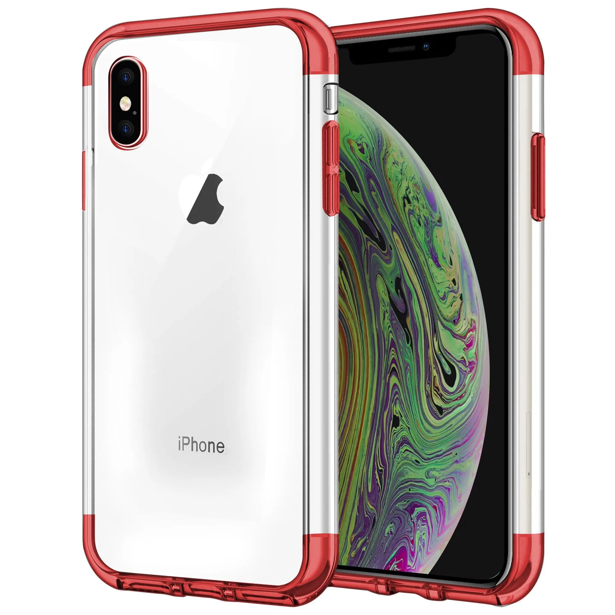 Vibrant Finish Case for iPhone XS Max Shock Proof Soft TPU Silicone Phone Clear Slim Cover