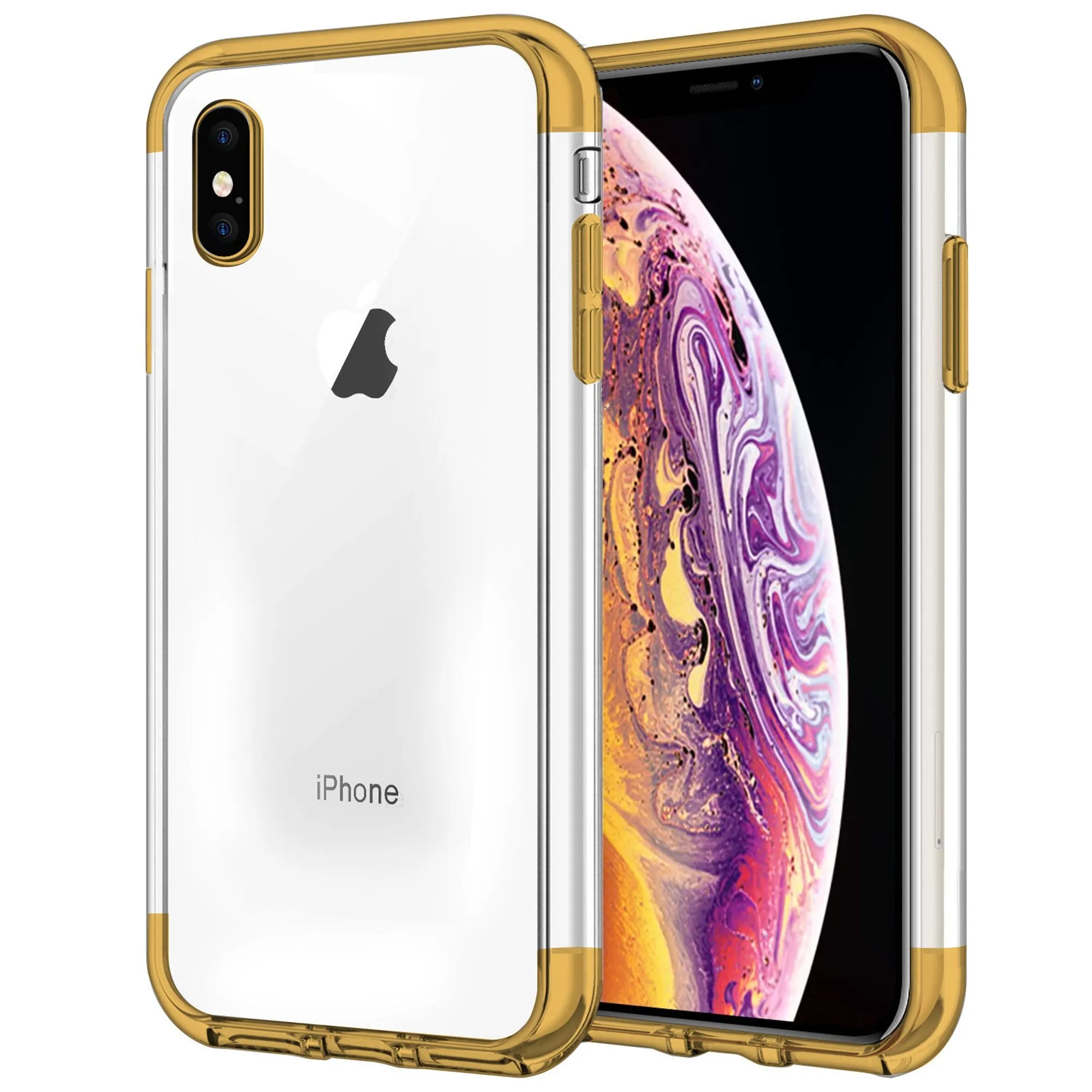 Polished Texture Stylish Detail Case for iPhone XS Shock Proof Soft TPU Silicone Phone Clear Slim Cover