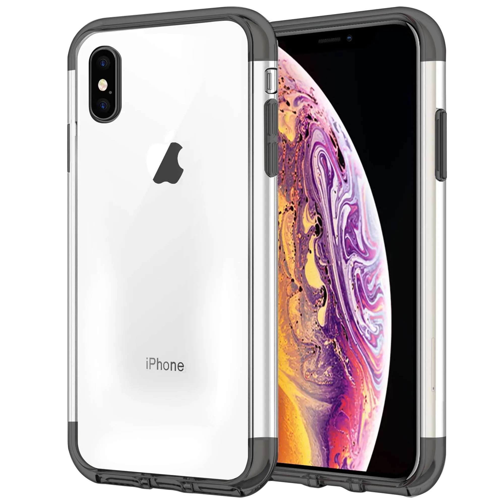 Clear Back Case for iPhone XS Shock Proof Soft TPU Silicone Phone Clear Slim Cover