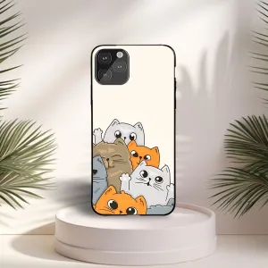Bold colors Transparent Shell Cats Printed Protective Case