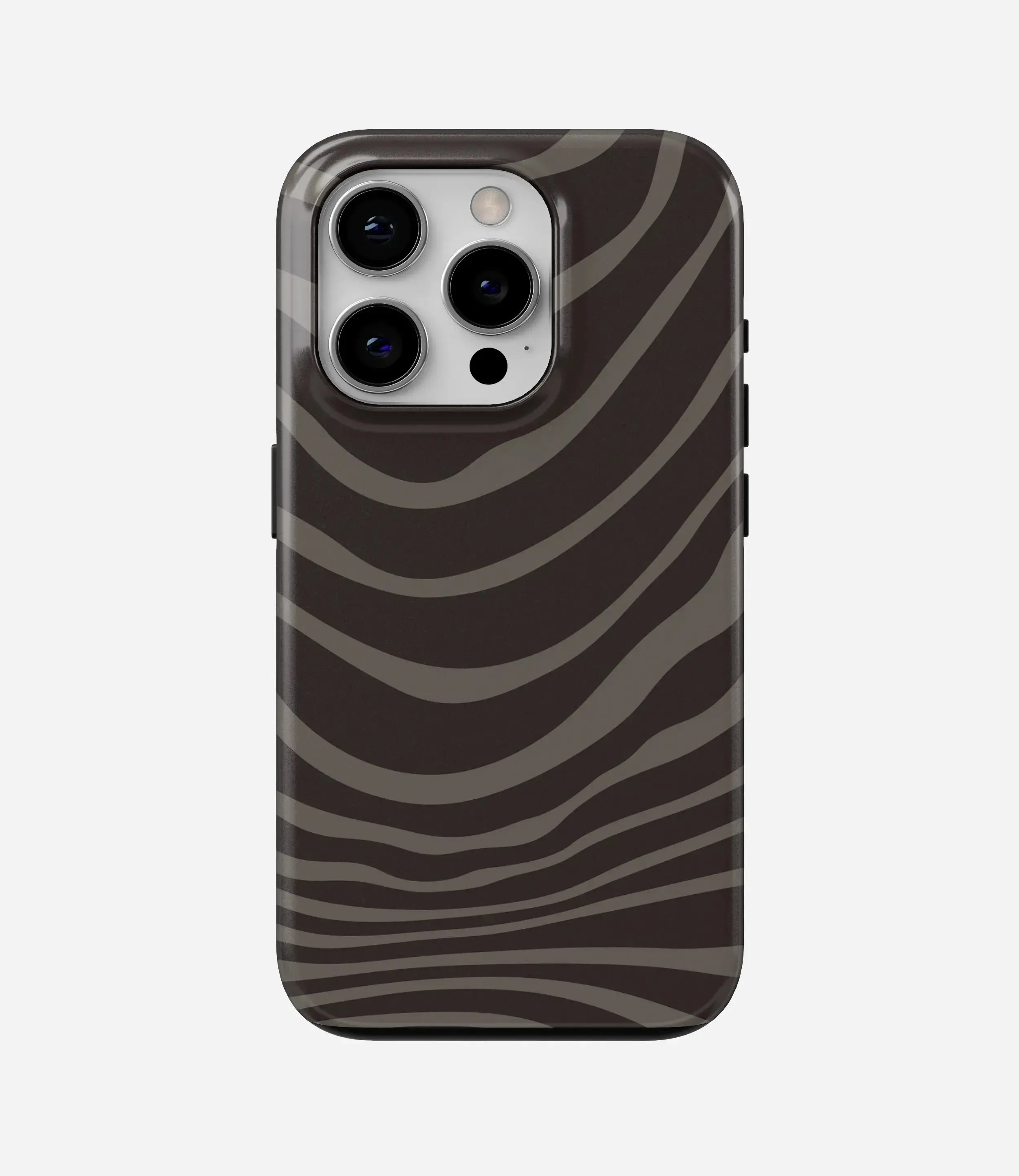 Charcoal Zebra Stripe Glossy Armoured Case Non Slip Surface