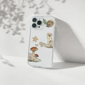 Mushrooms Vintage Aesthetic Silicone Clear Case Professional Style