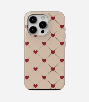 Premium Texture Design Stitched With Love Glossy Armoured Case