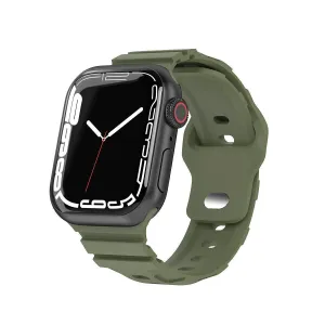 Strong Buckle Apple Watch Silicone Armour Strap (Olive Green)