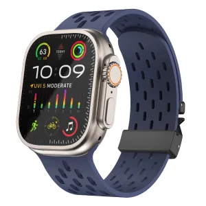 Apple Watch Silicone Air Strap with P-Buckle (Dark Blue) Flexible Function Design Skin Safe Material
