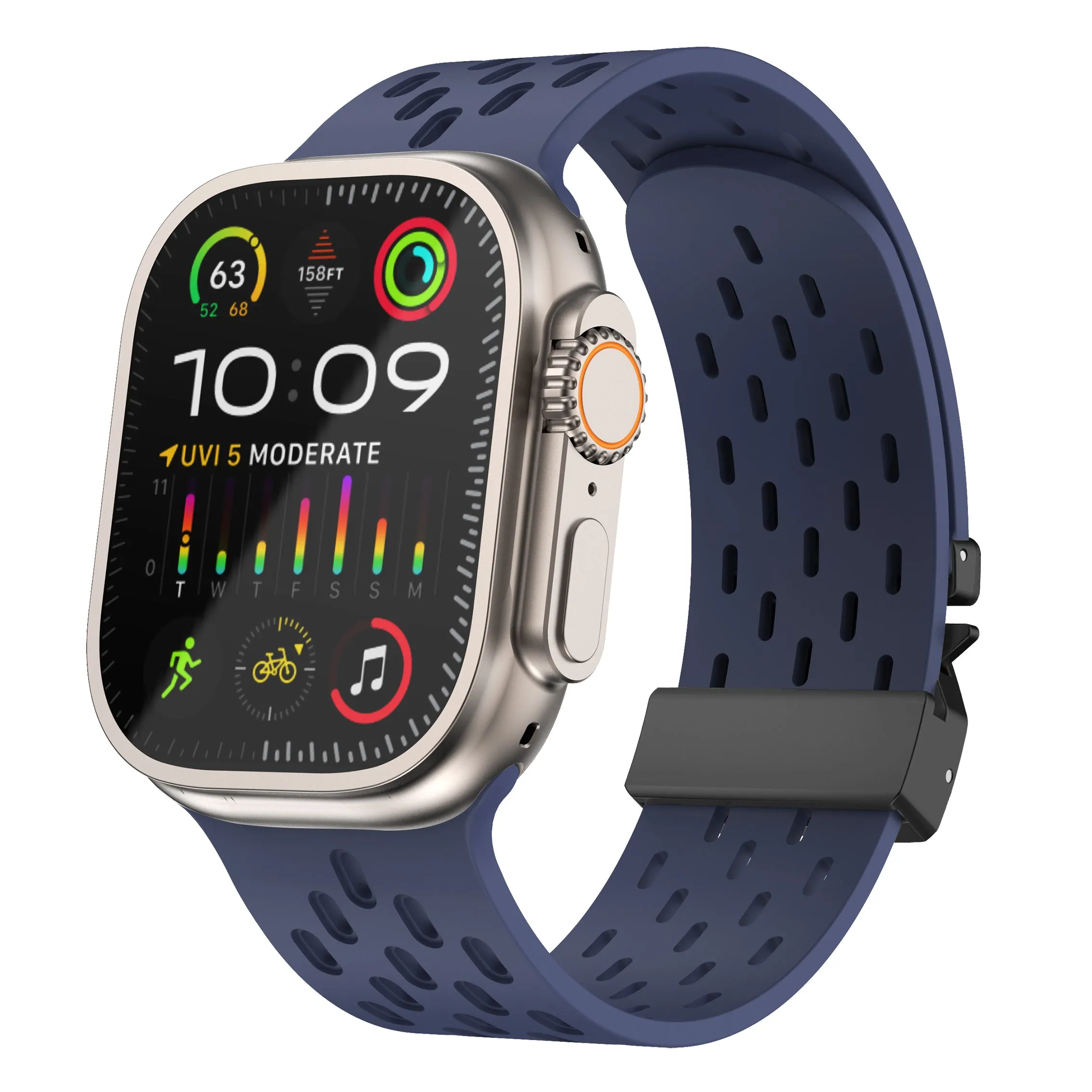 Apple Watch Silicone Air Strap with P-Buckle (Dark Blue) Flexible Function Design Skin Safe Material