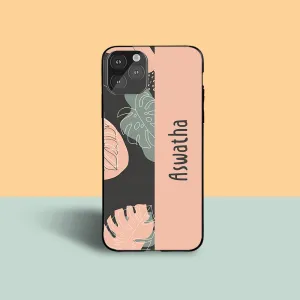 Modern Finish Soft Surface Abstract Leaf Name Protective Case