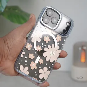 Smooth Look Soft Detail iPhone 17 Pro Max Back Cover Case | Floral Case Mag-X - Gold