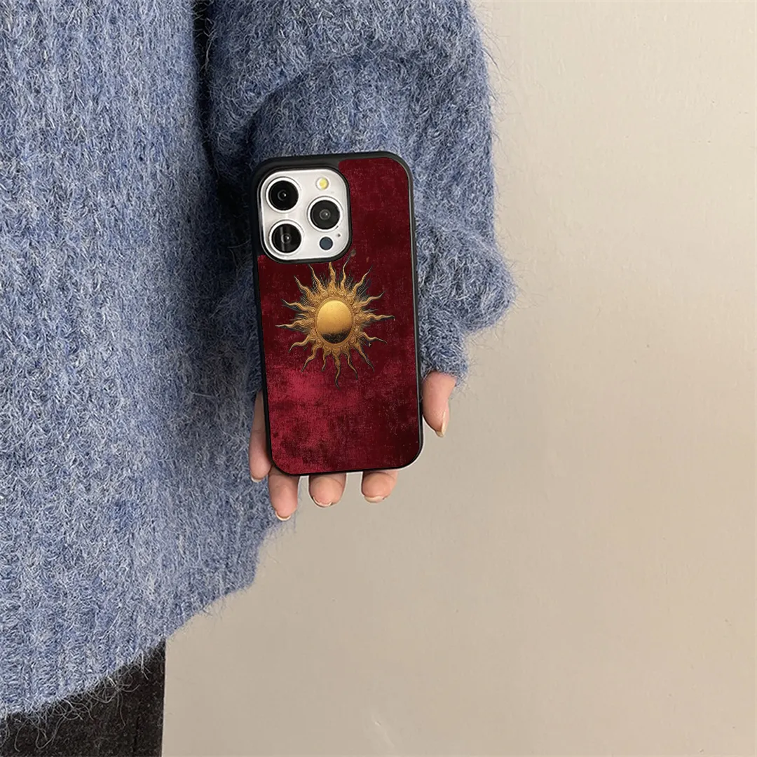 Vibrant Artistic Sun Protective Phone case Strong Outline Minimal Build Texture
