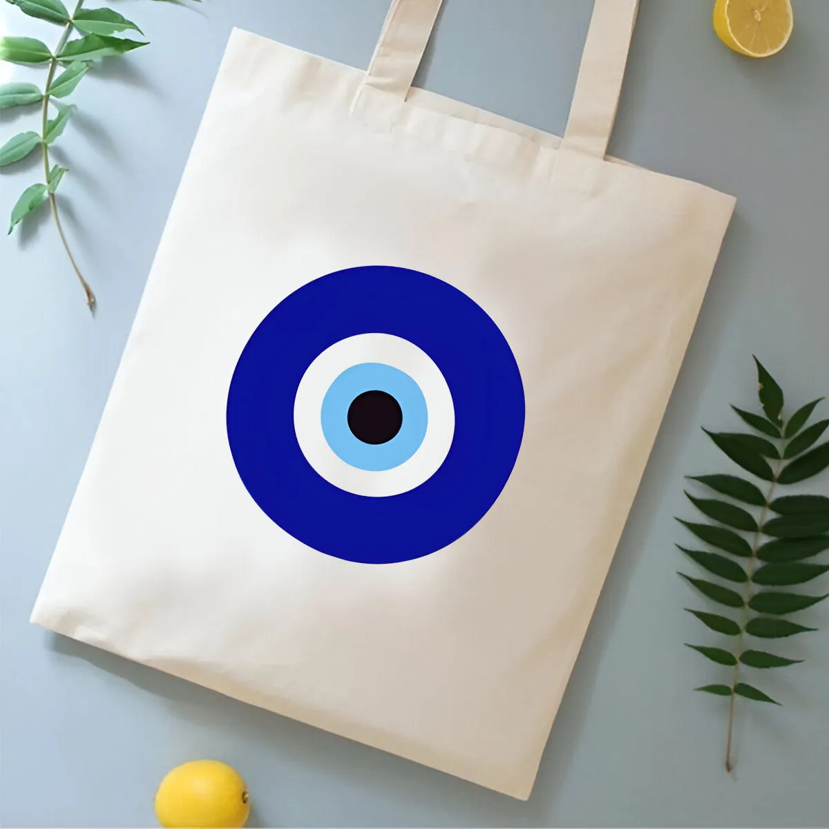 Easy Removal Evil Eye Printed Tote Bag