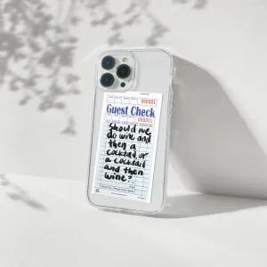 Portable Layer Travel Accessory Cocktail & Wine Guest Check Art Silicone Clear Case