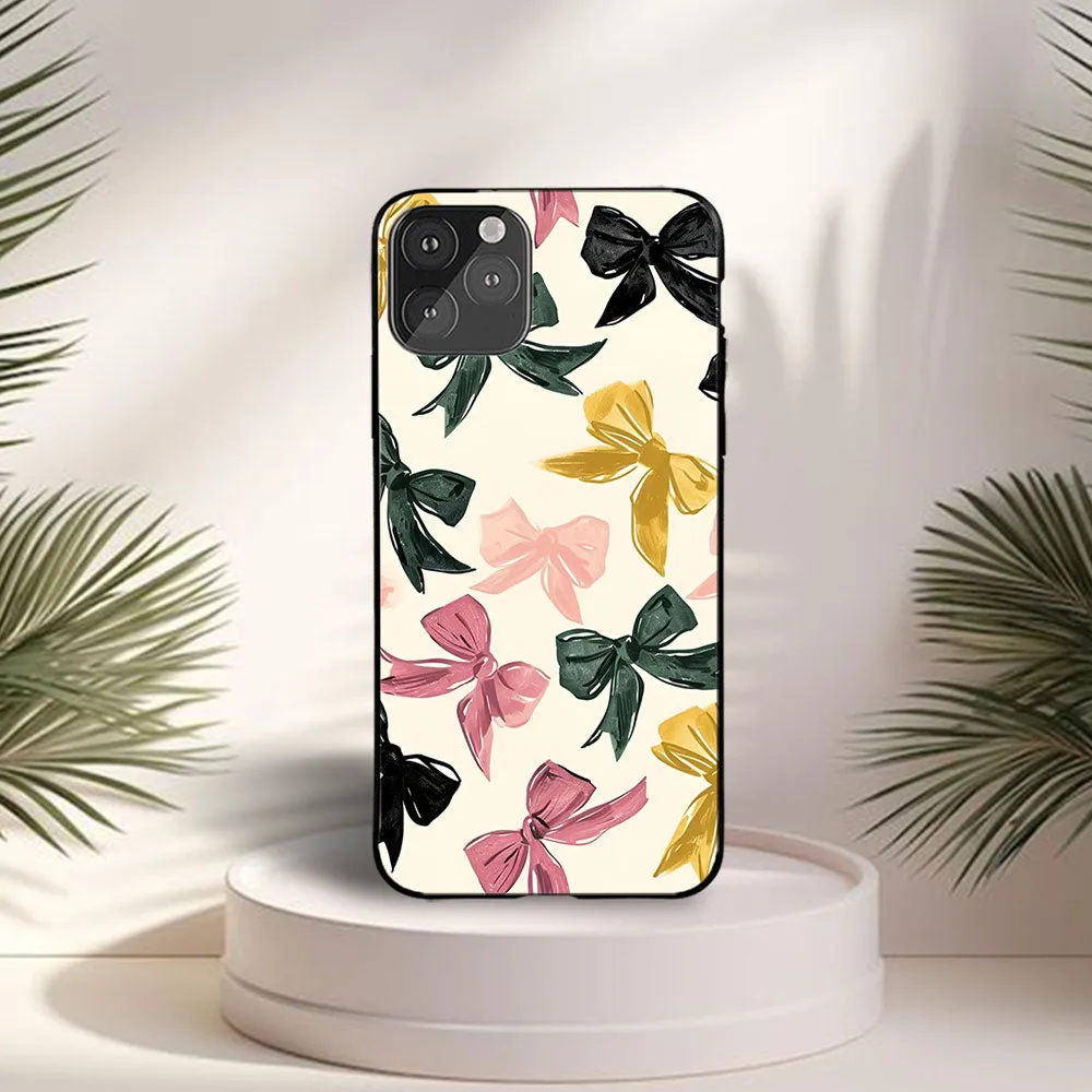 colourful Bows Case Elegant Layer Texture Polished Surface