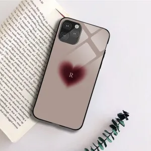 Fashion Accessory Hard Plastic Red Heart Alphabet Printed Name Glossy Protective case