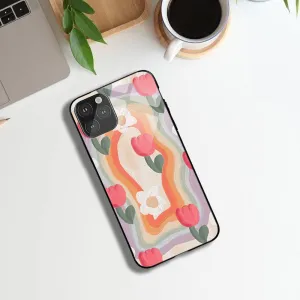 Fashion Accent Aesthetic Flower Painting Printed Protective Case