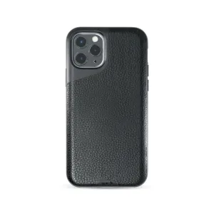 Trendy Look Smooth Edge Design Black Leather Phone Case - Contour
