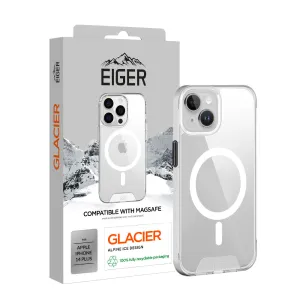 Eiger Glacier MagSafe Compatible Case for Apple iPhone 14 Plus in Clear Marble Pattern Portable Fit