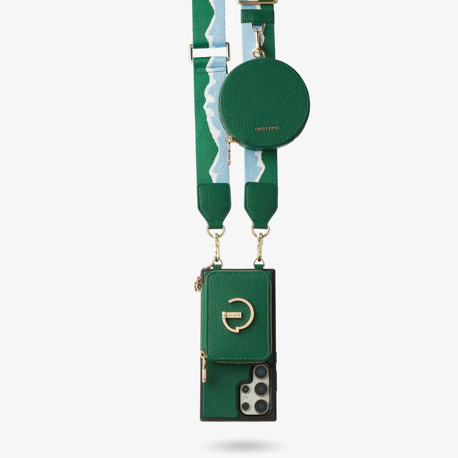 Original Design Set- Samsung Galaxy Webbing Crossbody Phone Case With Magnetic Wallet Round Pouch Set Flexible Pattern Layer