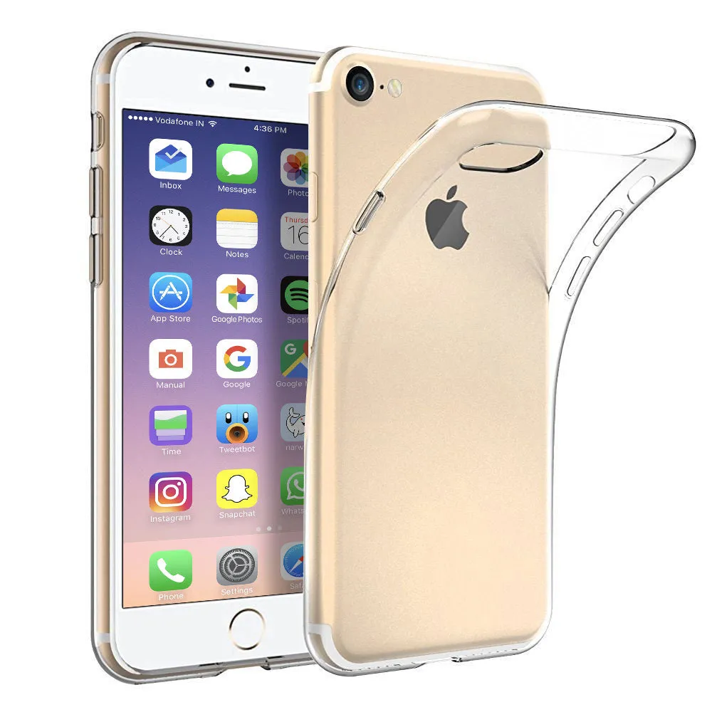 Flexible Edge Texture Portable Accessory Crystal Clear TPU Gel Clear Case for Apple iPhone 7