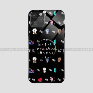 Glossy Protective Case With Black BT21 Protective Design Refined Finish