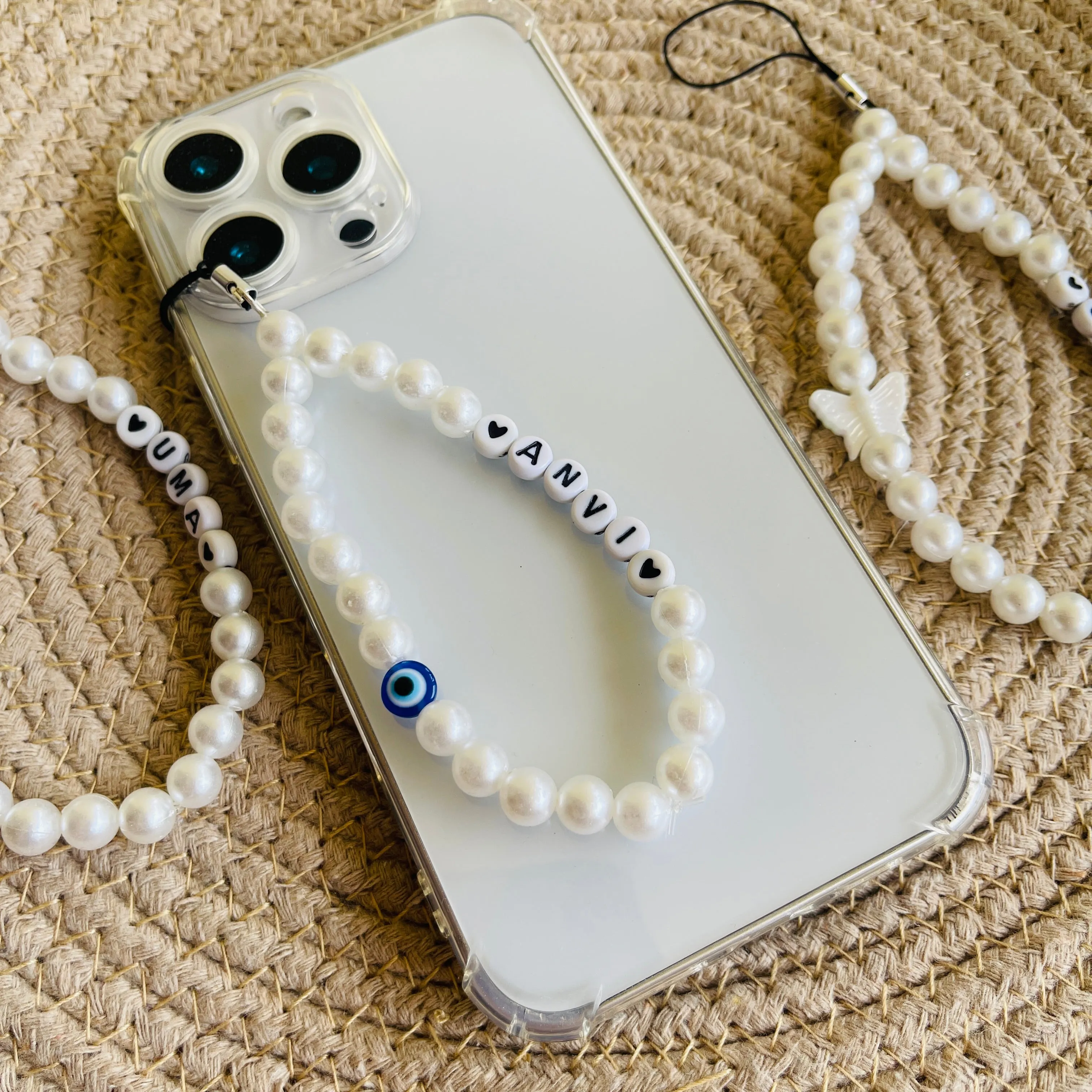 Glossy Pattern Stylish Cover Customized Name Charms