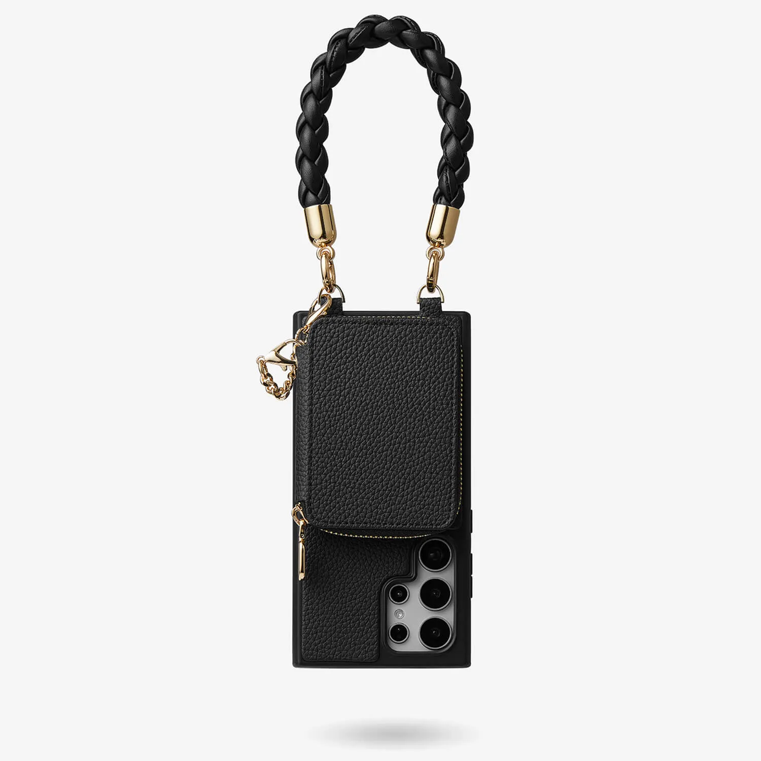 Compact Fit Smooth Form Texture BraidTrend- Samsung Rope Style Wristlet Separable Wallet Phone Case