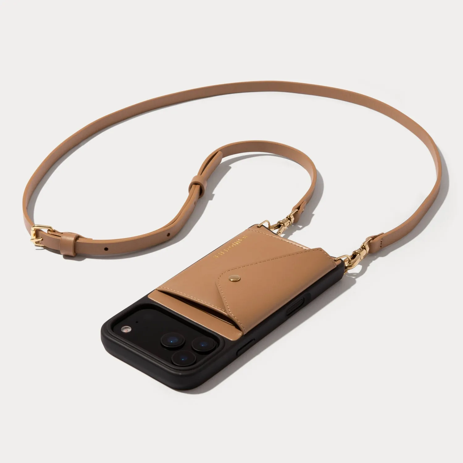 Donna Side Slot Crossbody Bandolier - Tan/Gold Soft Edge Comfort Design Layer