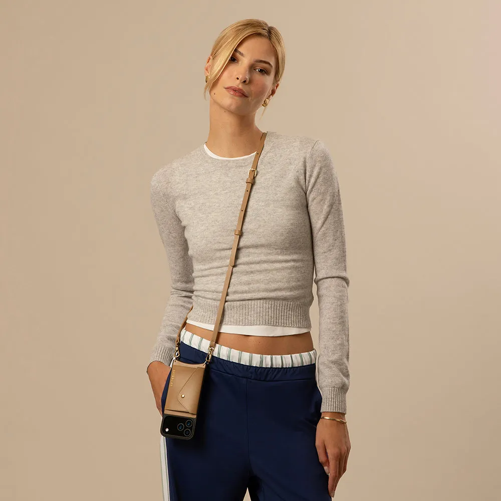 Donna Side Slot Crossbody Bandolier - Tan/Gold Comfort Style