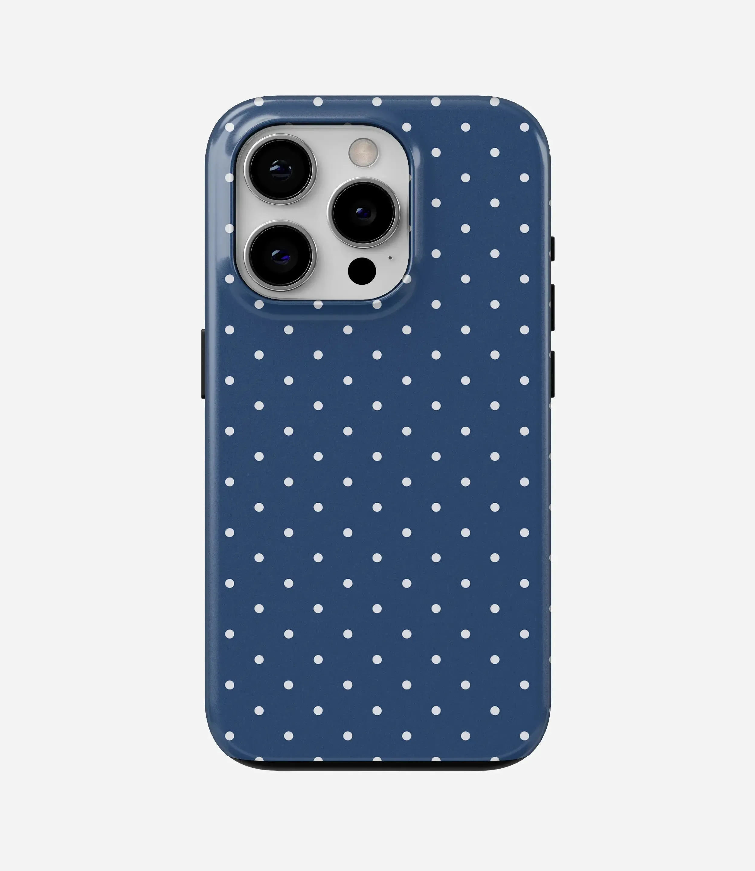 Stylish Aesthetic Compact Feel Dot Navy Glossy Armoured Case