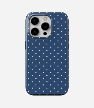 Stylish Aesthetic Compact Feel Dot Navy Glossy Armoured Case