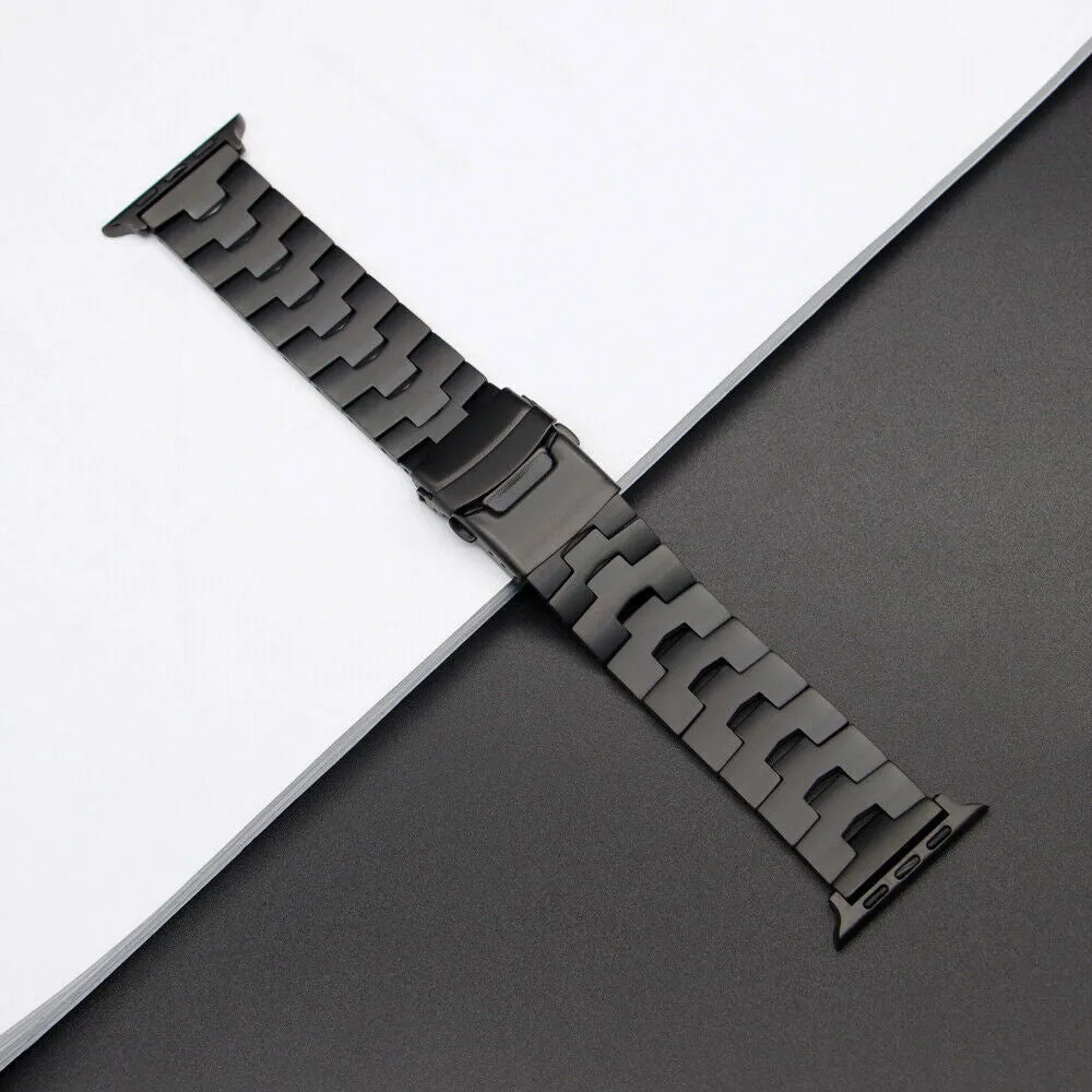 Apple Watch Titanium Grain Strap (Black) Soft Material