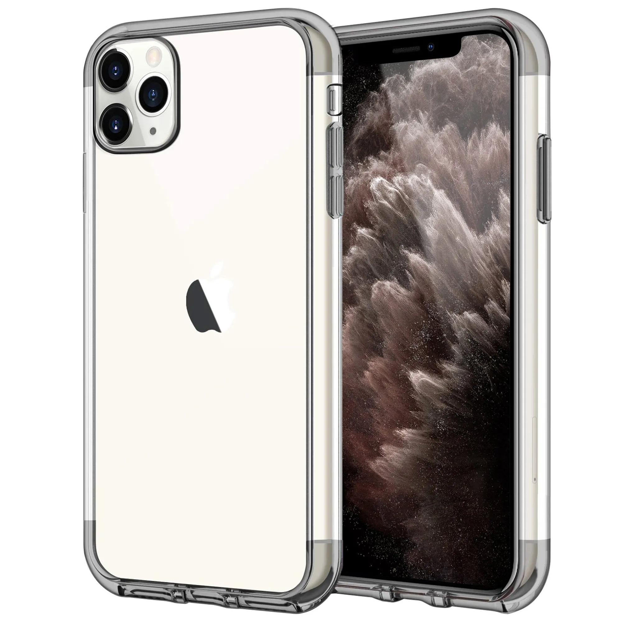 Luxury Texture Rugged Protection Case for iPhone 11 Pro Shock Proof Soft TPU Silicone Phone Clear Slim Cover