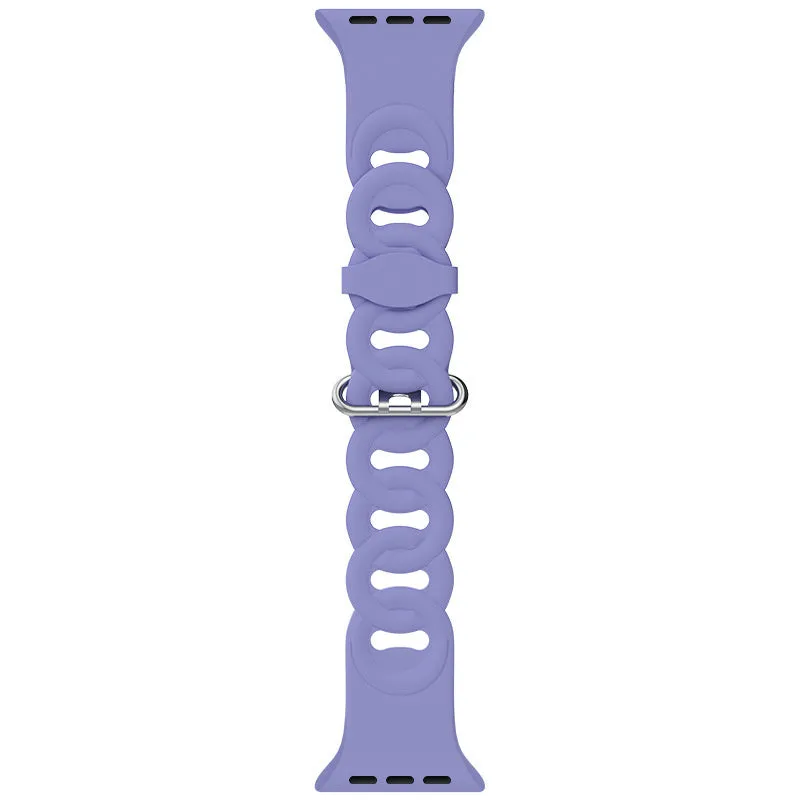 Apple Watch Silicone Chain Strap (Lilac) Rugged Texture Professional Look