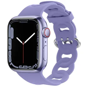 Universal Comfort Fit Versatile Style Apple Watch Silicone Chain Strap (Lilac)