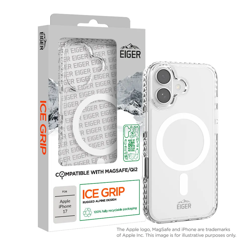 Eiger Ice Grip Magsafe Case GRS for Apple iPhone 17 in Clear Protective Build