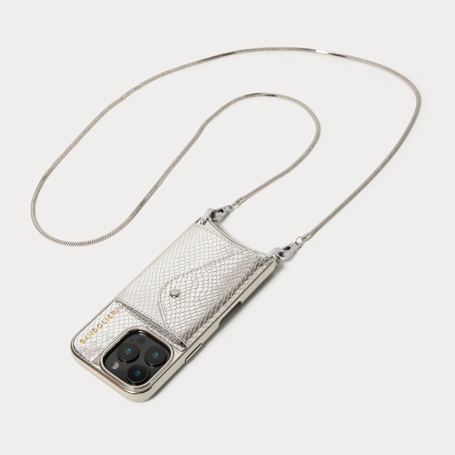 Gia Chrome Crossbody Phone Case - Chrome Silver/Silver Colorful Pattern