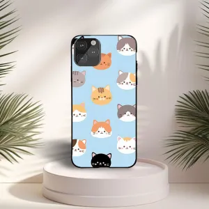 Cat Faces Printed Protective Case Hand Friendly