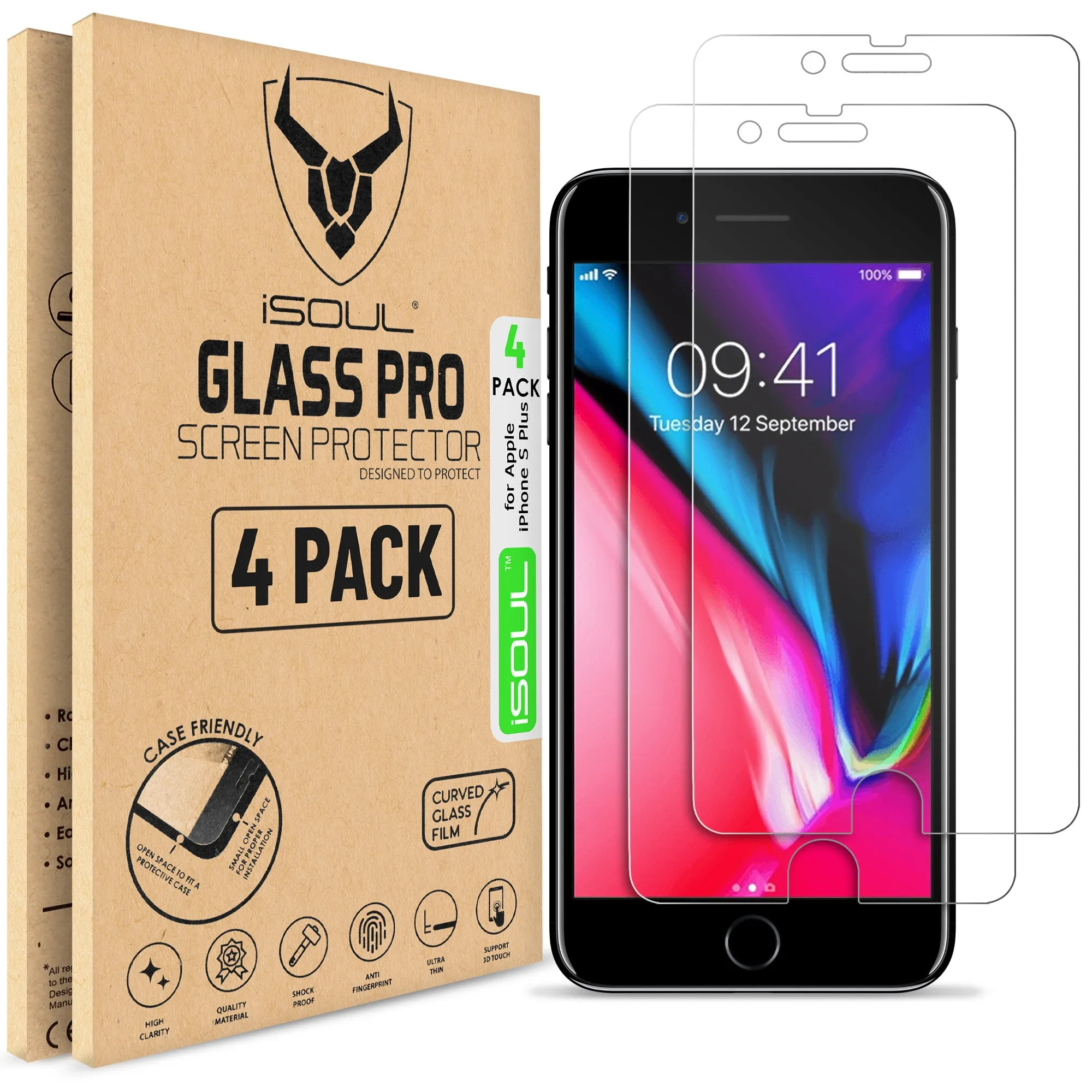 iPhone 8 Plus / 7 Plus / 6S Plus / 6 Plus Screen Protector Tempered Glass Protective Film Screen Durability