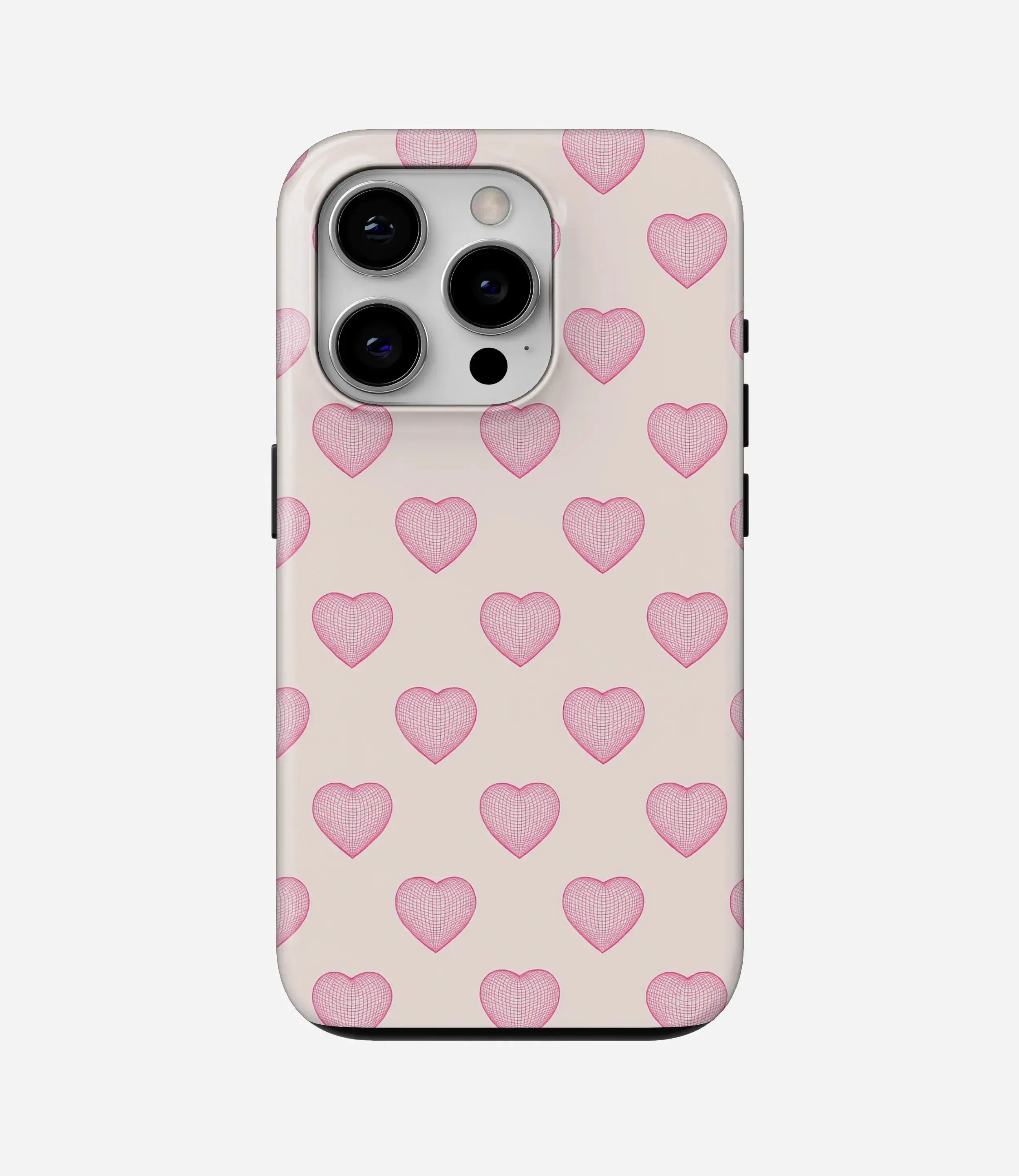 Heart Grid Glossy Armoured Case Hybrid Edge Matte Detail