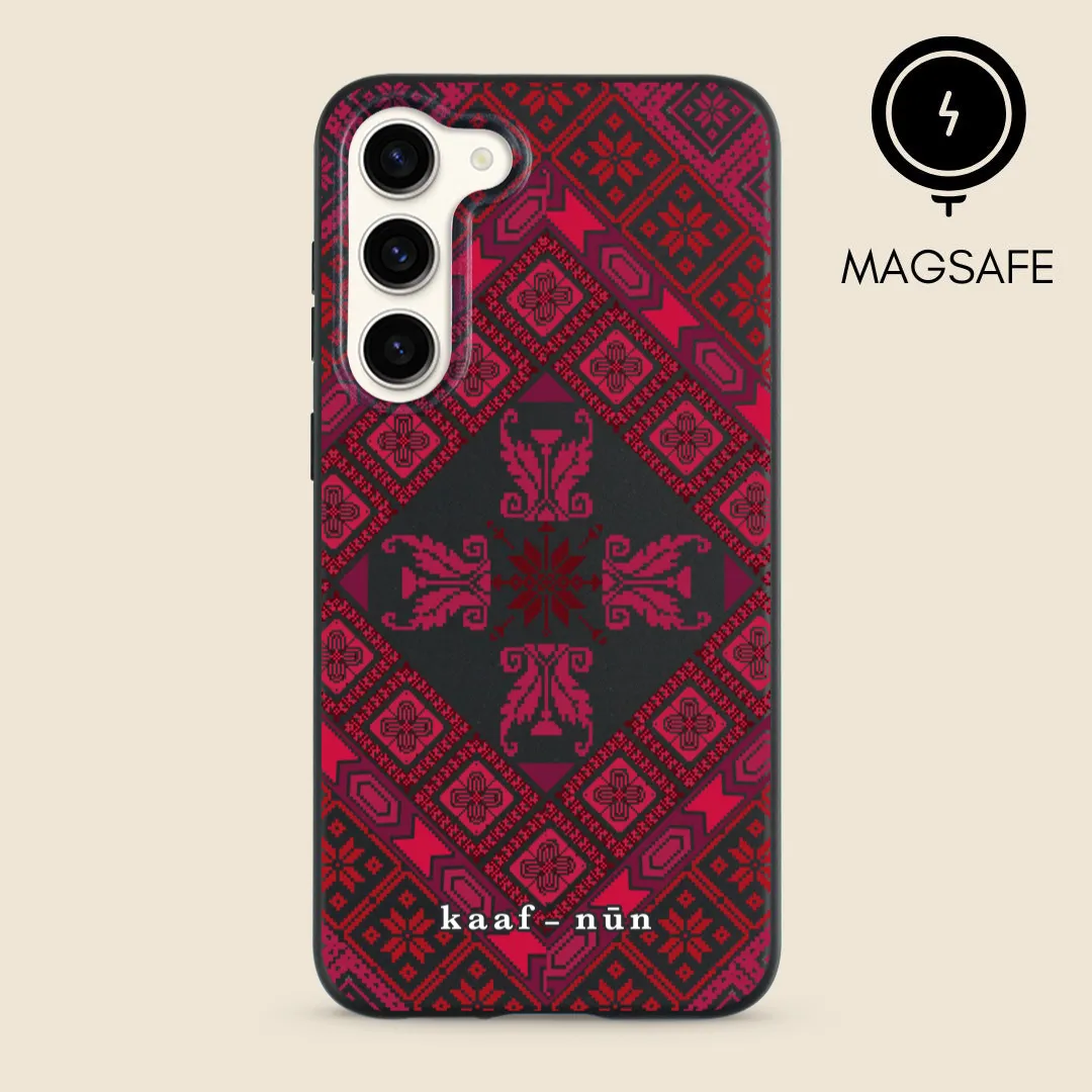 Black Tatreez Threads MagSafe Samsung Case Simple Look