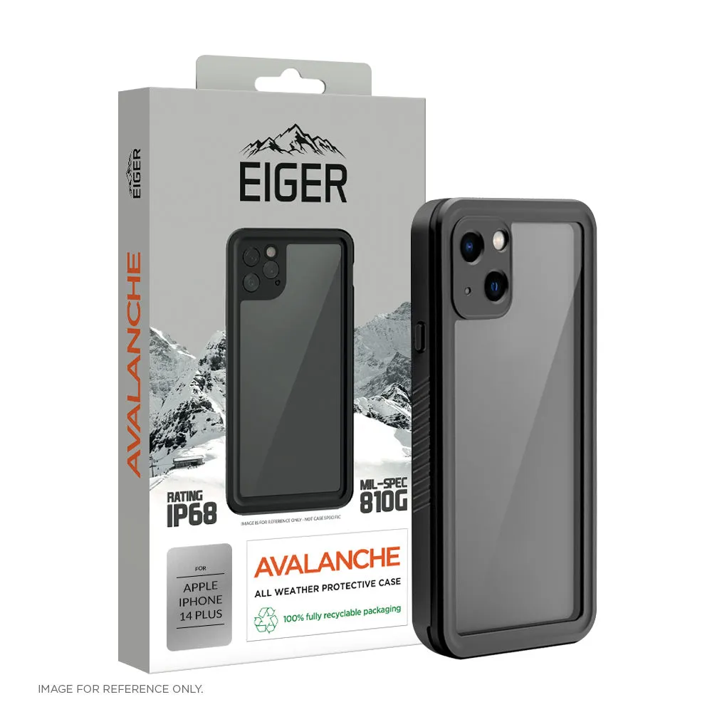 Polished Layer Simple Style Eiger Avalanche Case & Screen Protector for Apple iPhone 14 Plus in Black