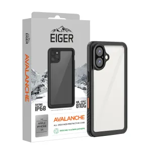 Eiger Avalanche Case & Screen Protector for Apple iPhone 16 in Black High Quality