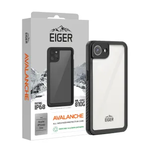 Tough Exterior Easy Access Eiger Avalanche Case & Screen Protector for Apple iPhone 16e in Black