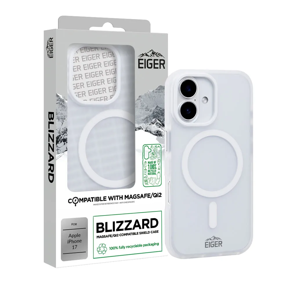 Eiger Blizzard Magsafe Case GRS for Apple iPhone 17 in White Magnetic Mount Compatible