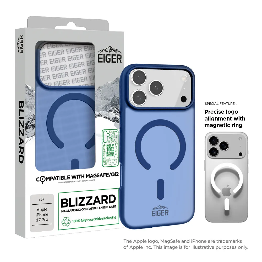Eiger Blizzard Magsafe Case GRS for Apple iPhone 17 Pro in Navy Luxury Grip Shock shield