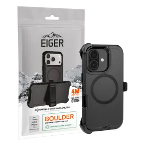 Eiger Boulder Magsafe Case for Apple iPhone 16 Black Modern Detail