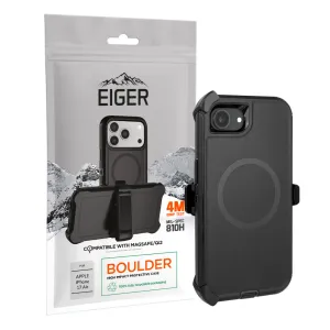 Textured Surface Eiger Boulder Magsafe Case for Apple iPhone 16e Black