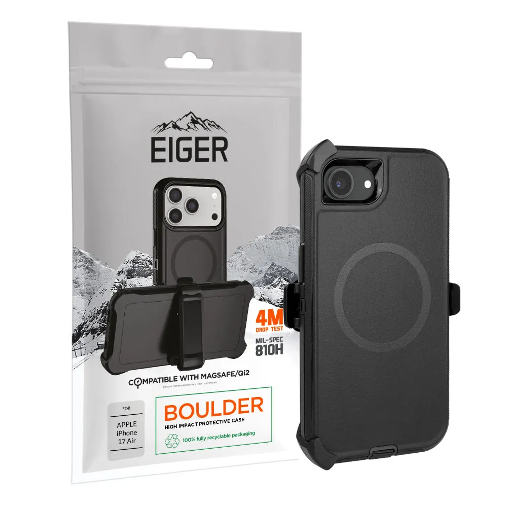 Textured Surface Eiger Boulder Magsafe Case for Apple iPhone 16e Black