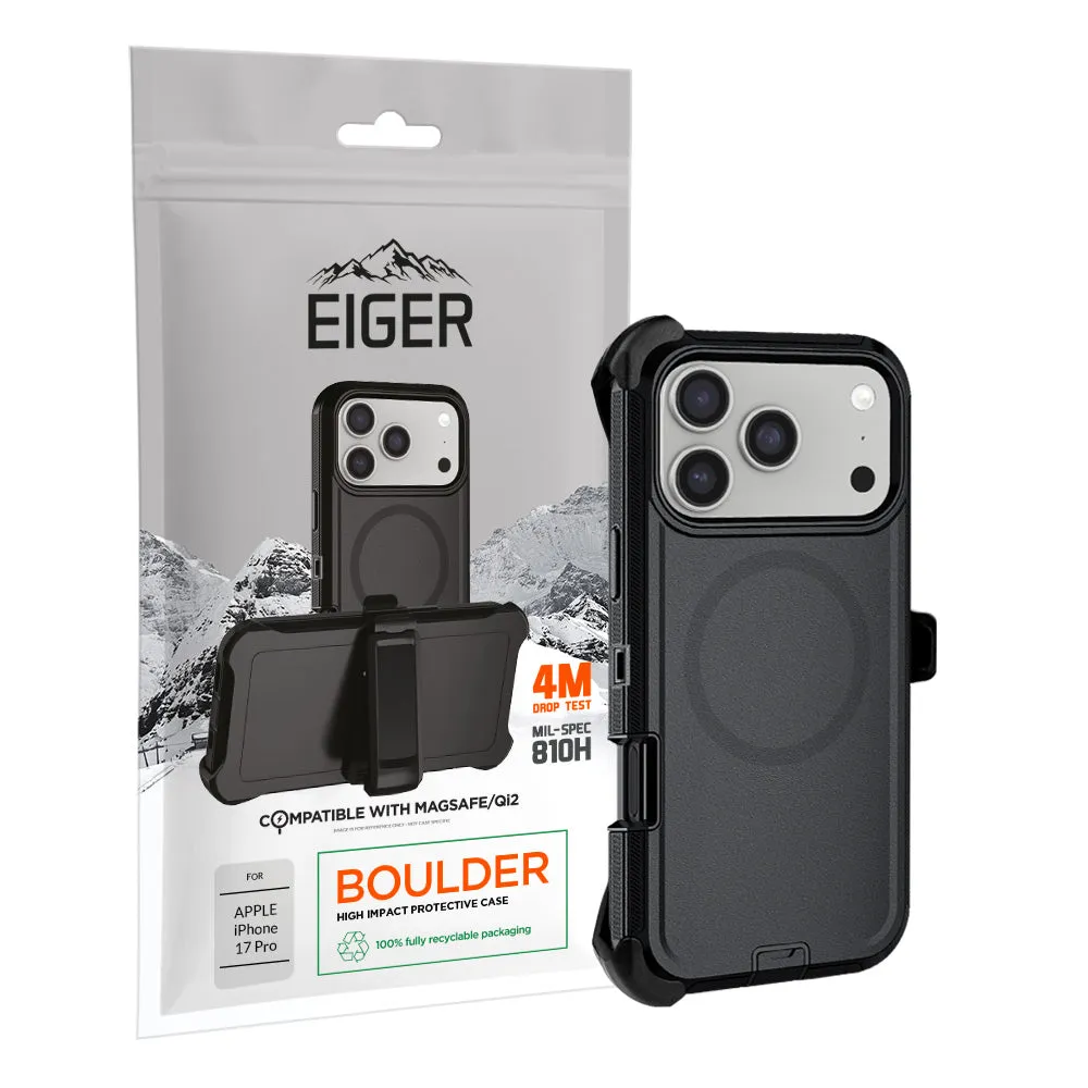 Elegant Design Layer Ergonomic grip Eiger Boulder Magsafe Case for Apple iPhone 17 Pro Black