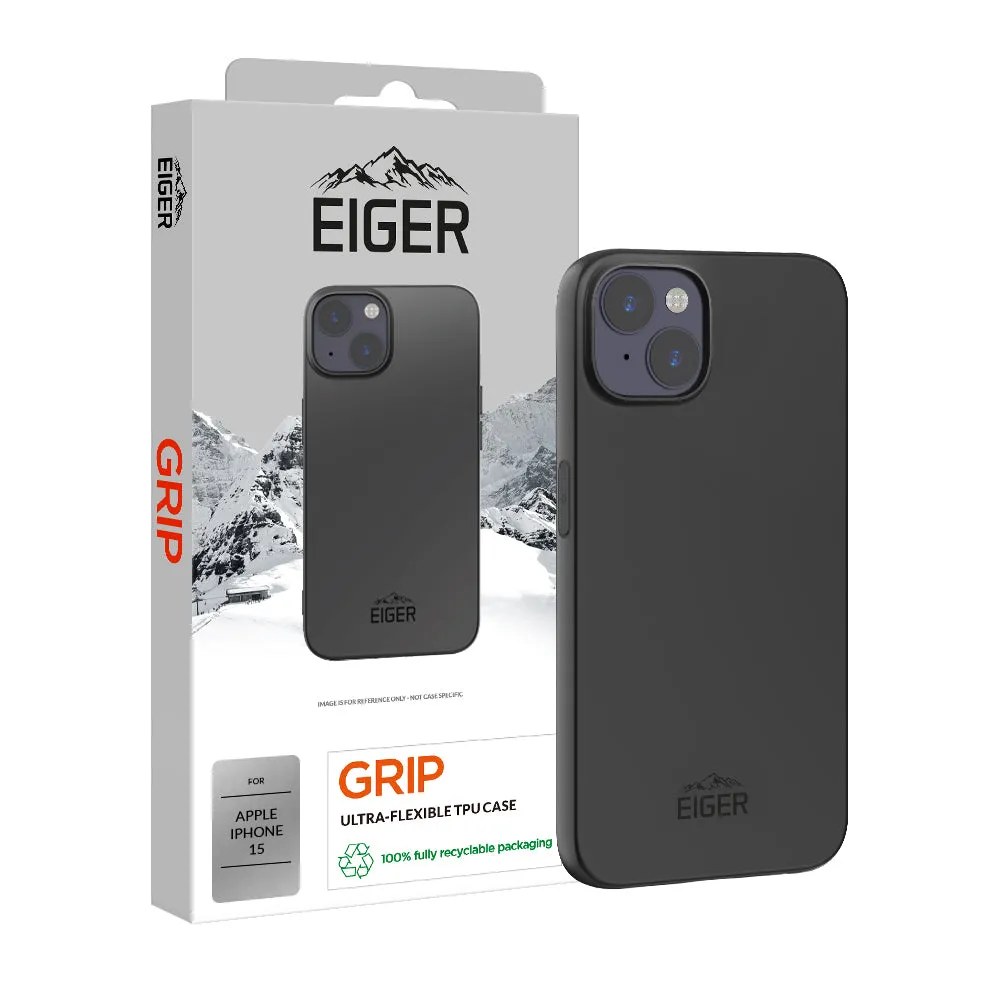 Eiger Grip Case for Apple iPhone 15 in Black Hybrid Touch