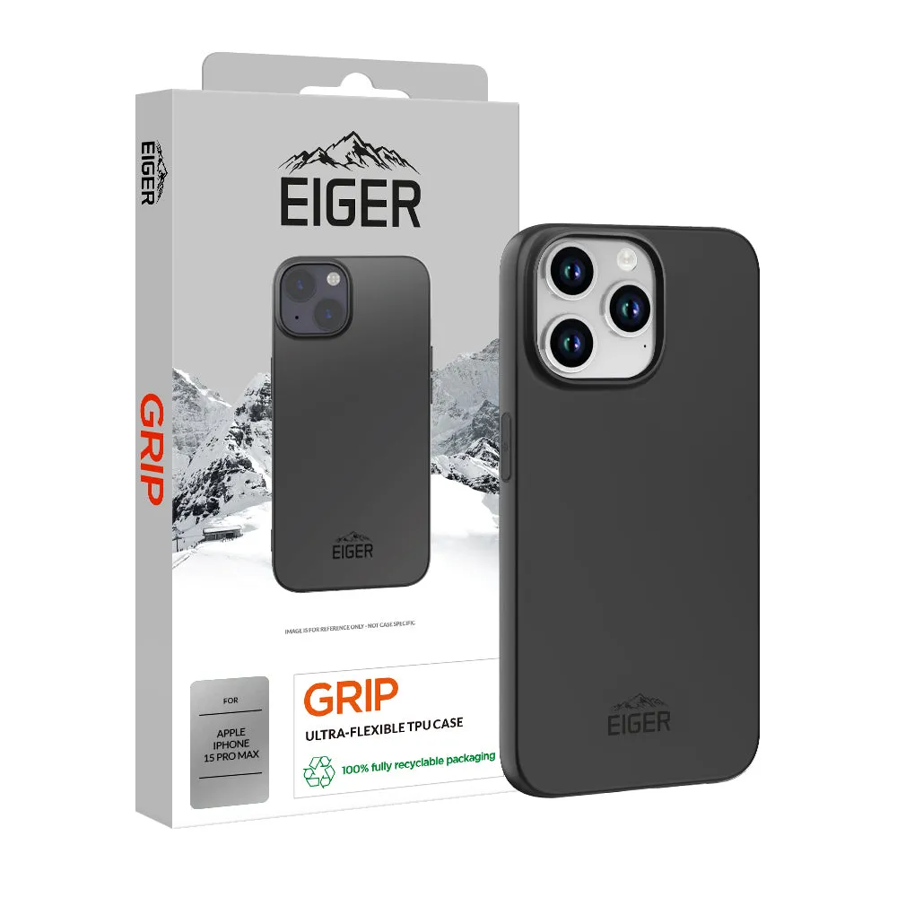 Eiger Grip Case for Apple iPhone 15 Pro Max in Black Protective Quality Comfort Edge